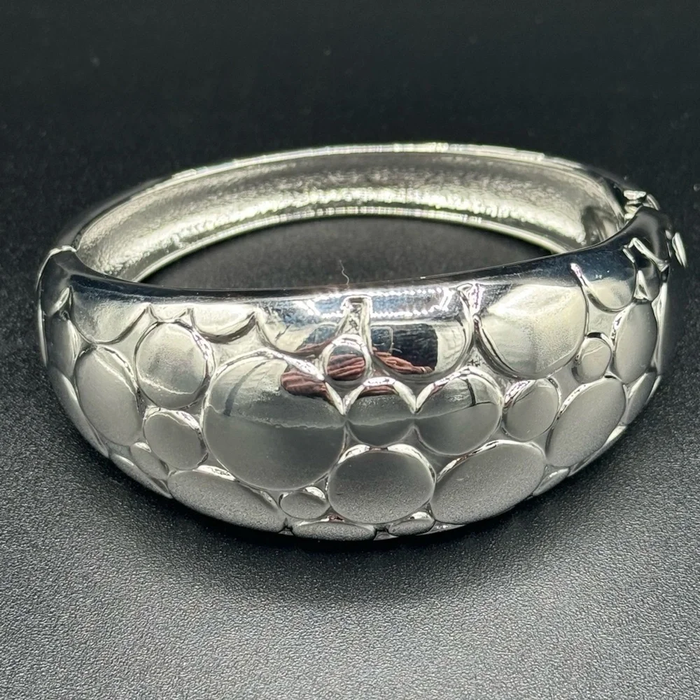 NIB Silver-tone Textured Bangle Bracelet